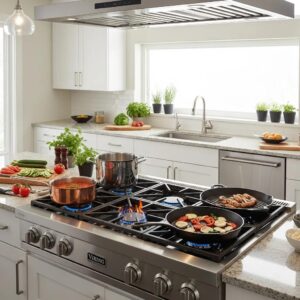 Viking cooktop in a modern kitchen, highlighting its design and functionality
