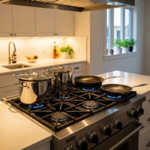 Viking cooktop in a modern kitchen, highlighting its design and functionality