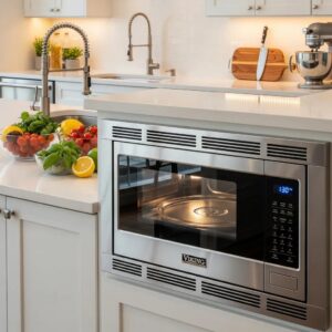 Viking microwave in a modern kitchen highlighting its quality and design
