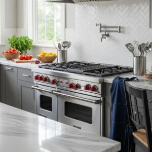 Viking range appliance in a modern kitchen, emphasizing quality and performance
