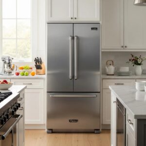 Viking refrigerator in a modern kitchen, highlighting quality and design