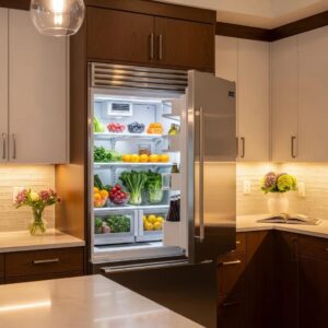 Viking refrigerator in a modern kitchen, showcasing its design and functionality
