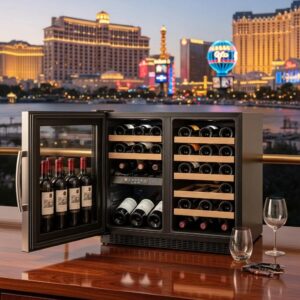 Viking wine cooler in a luxurious Las Vegas setting with fine wines