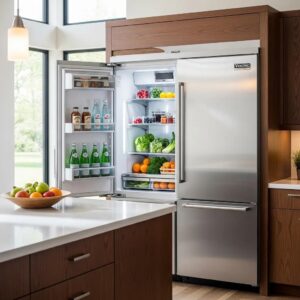 Viking refrigerator in a modern kitchen, showcasing quality and functionality